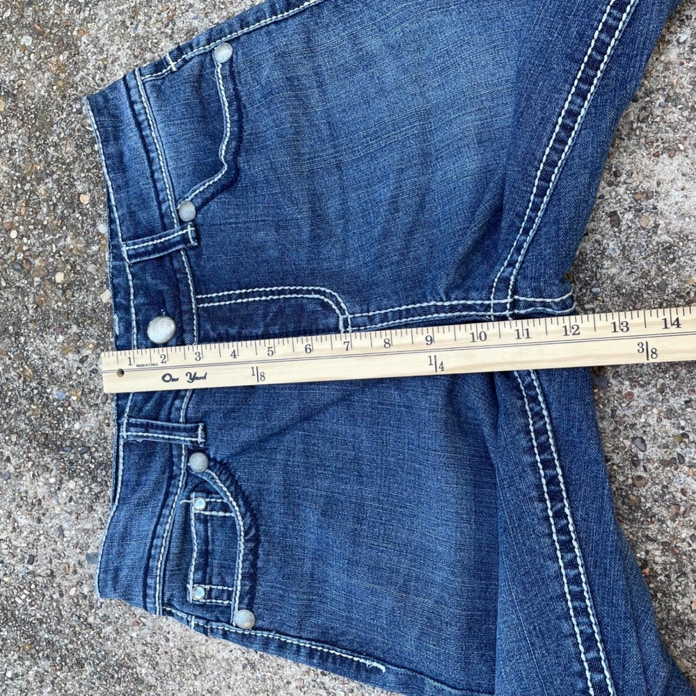 Code Bleu Jeans Womens Size 4 Blue Embroidered Back Pocket Bootcut Stretch Denim - Picture 6 of 8